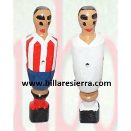 Muñeco Futbolin Madera Blanco / Blanco y Rojo