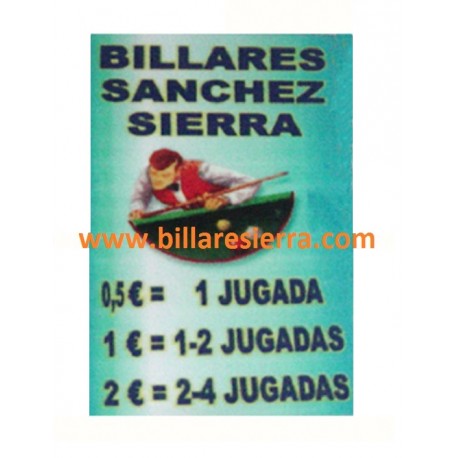 Pegatina precio jugada