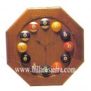 Reloj Billar en Madera de Roble