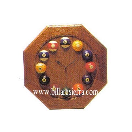 Reloj Billar en Madera de Roble