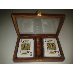 Estuche con 2 barajas poker y dados