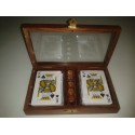 Estuche con 2 barajas poker y dados