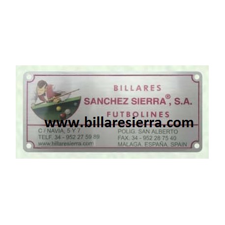 Chapita fábrica c/anagrama