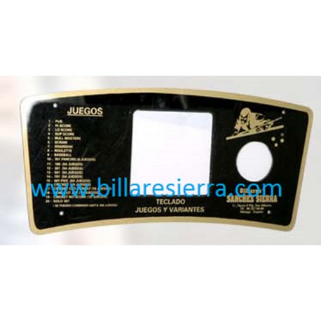 Plástico serigrafía teclado diana SIerra I