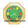 Reloj de pared billar en madera