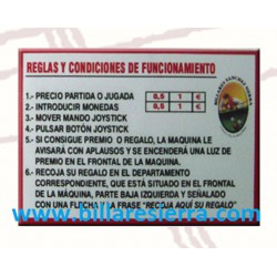 Pegatina instrucciones grua